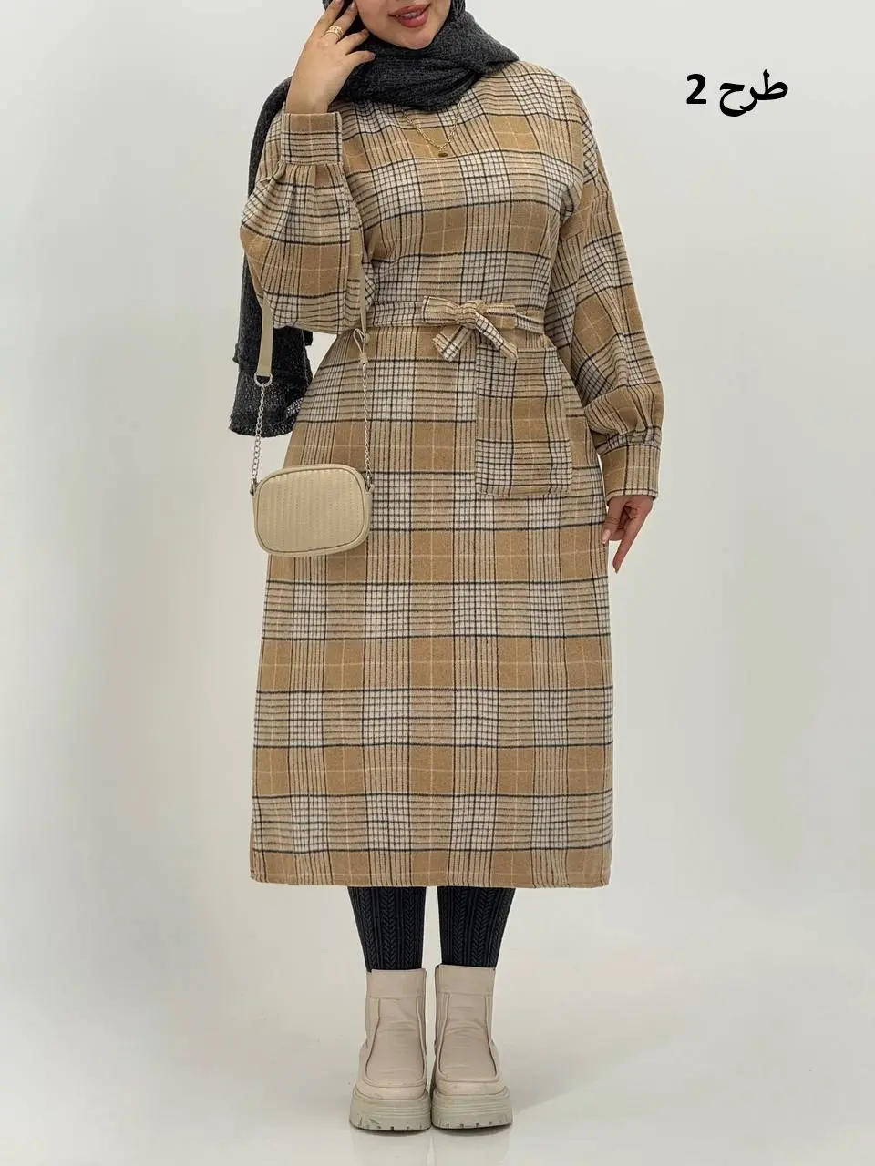 3593-کفتان چهارخونه پشمی